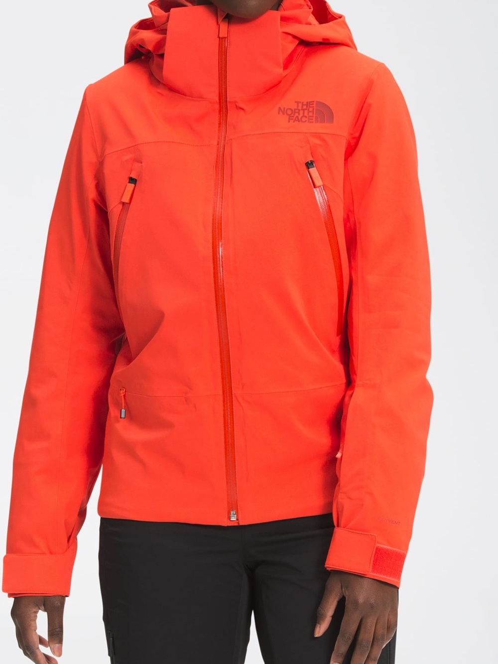 The North Face WOMEN'S LENADO JACKET Women’s Neon Orange Ski Jacket with hood
